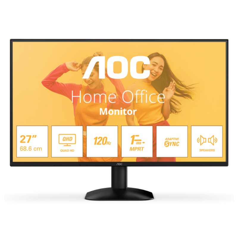 27 AOC Q27B35S3 IPS 1MS 120MHZ 1XHDMI 1XDP 2K QHD 2560X1440 HOPARLÖR FLICKER-FREE VESA SİYAH 
