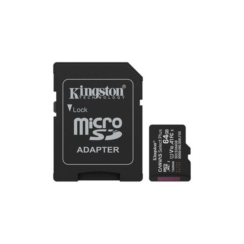 64 GB KINGSTON CANVAS SELECT PLUS MICRO SD CARD CL10 SDCS3/64GB 