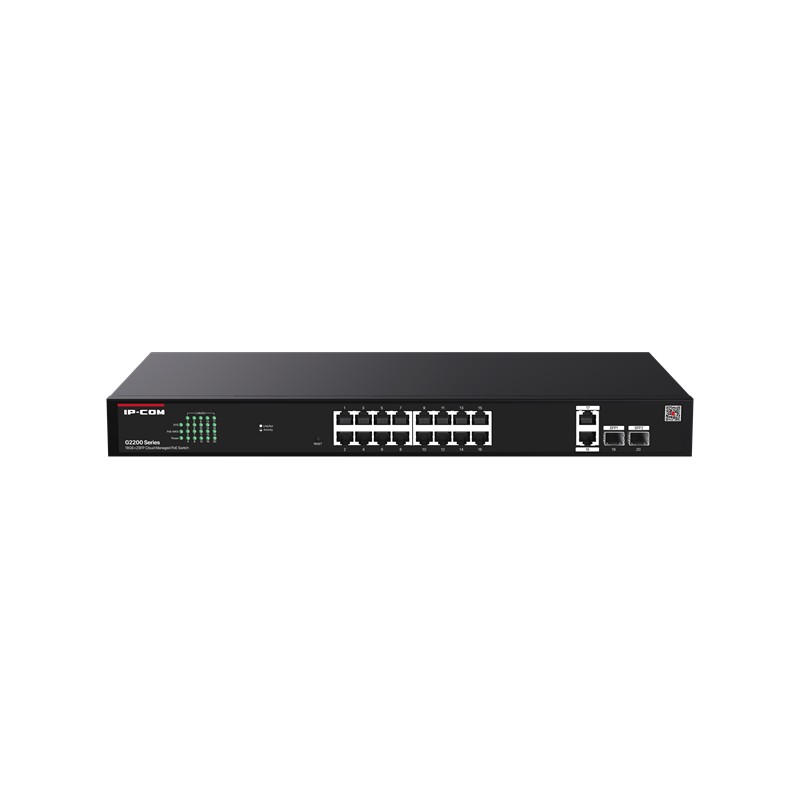 IP-COM G2220P-16-250W 16 PORT GIGABIT+2XRJ45/SFP UPLINK 230W POE CLOUD YÖNETİLEBİLİR RACKMOUNT SWITCH 