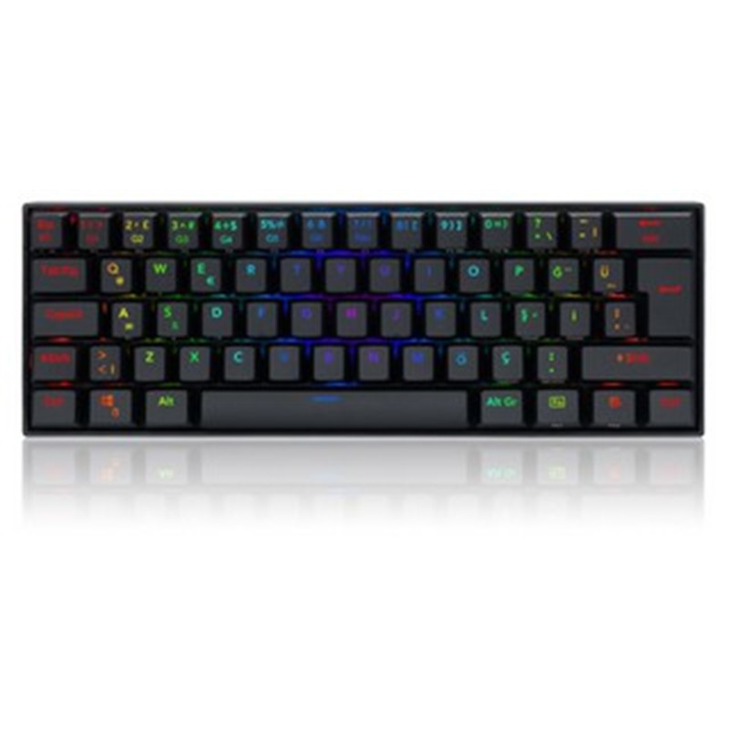 REDRAGON K530 DRACONIC PRO Q TR 60% KOMPAKT KABLOSUZ-BLUETOOTH 2.4G SWITCH MEKANİK KLAVYE SİYAH 